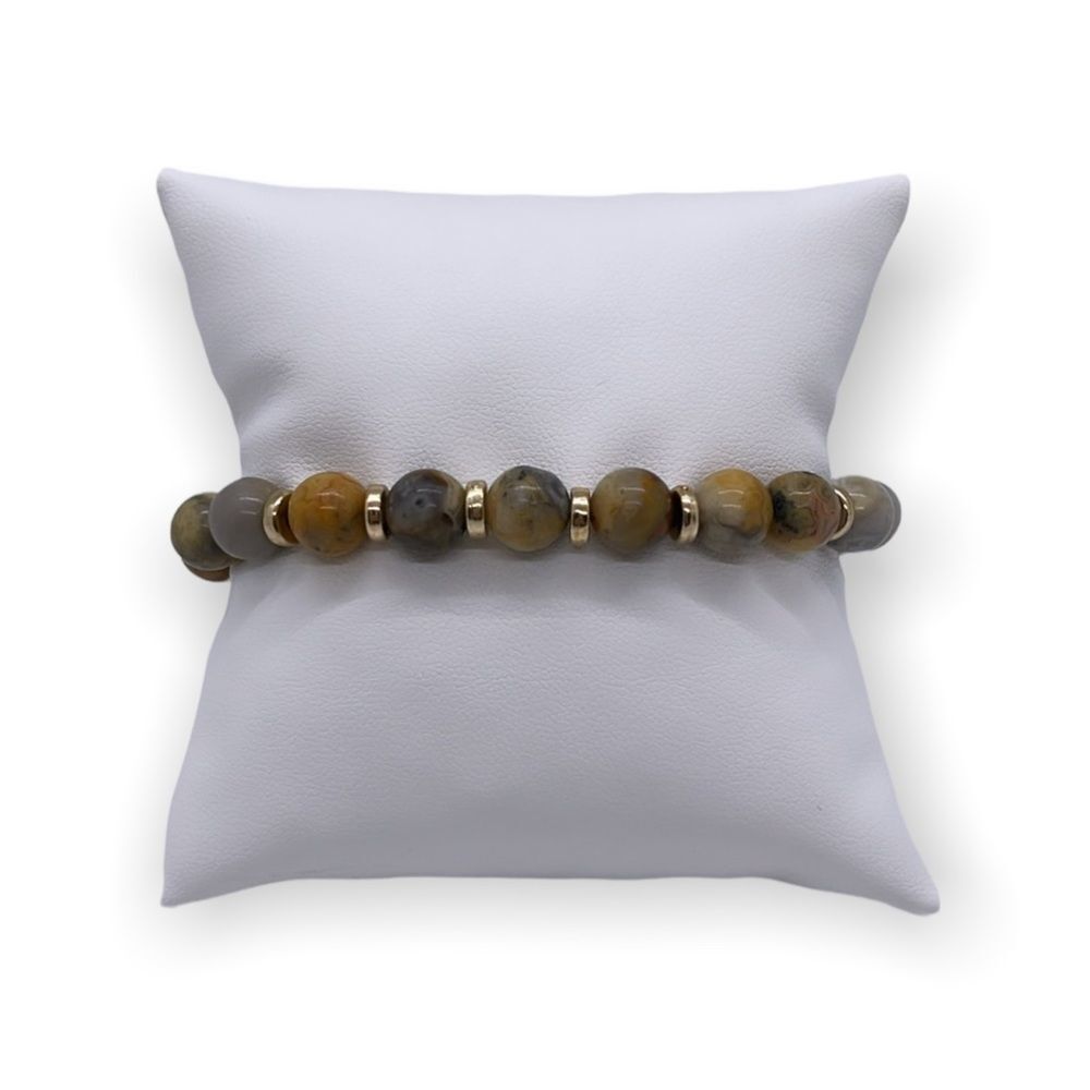 NWT Wool + Pepper Co. Agate + Gold Bracelet